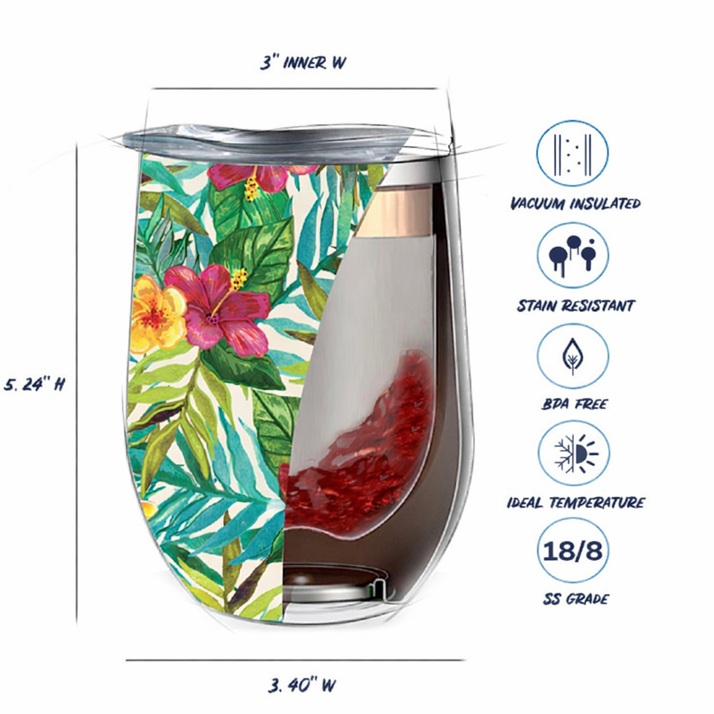 Vera Sip™ Tropical Hues 12oz Insulated Wine Tumbler