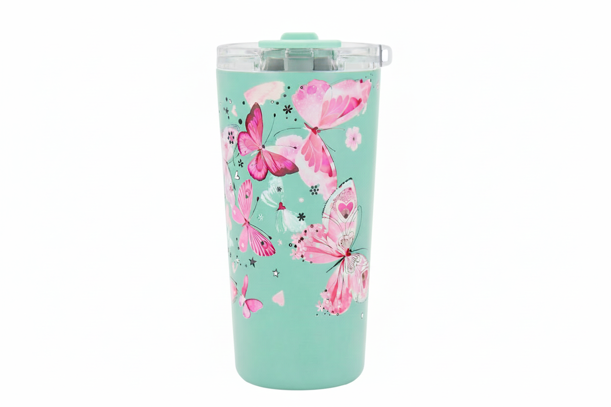 Vera Sip™ Butterfly Breeze 20oz Insulated Tumbler with Straw