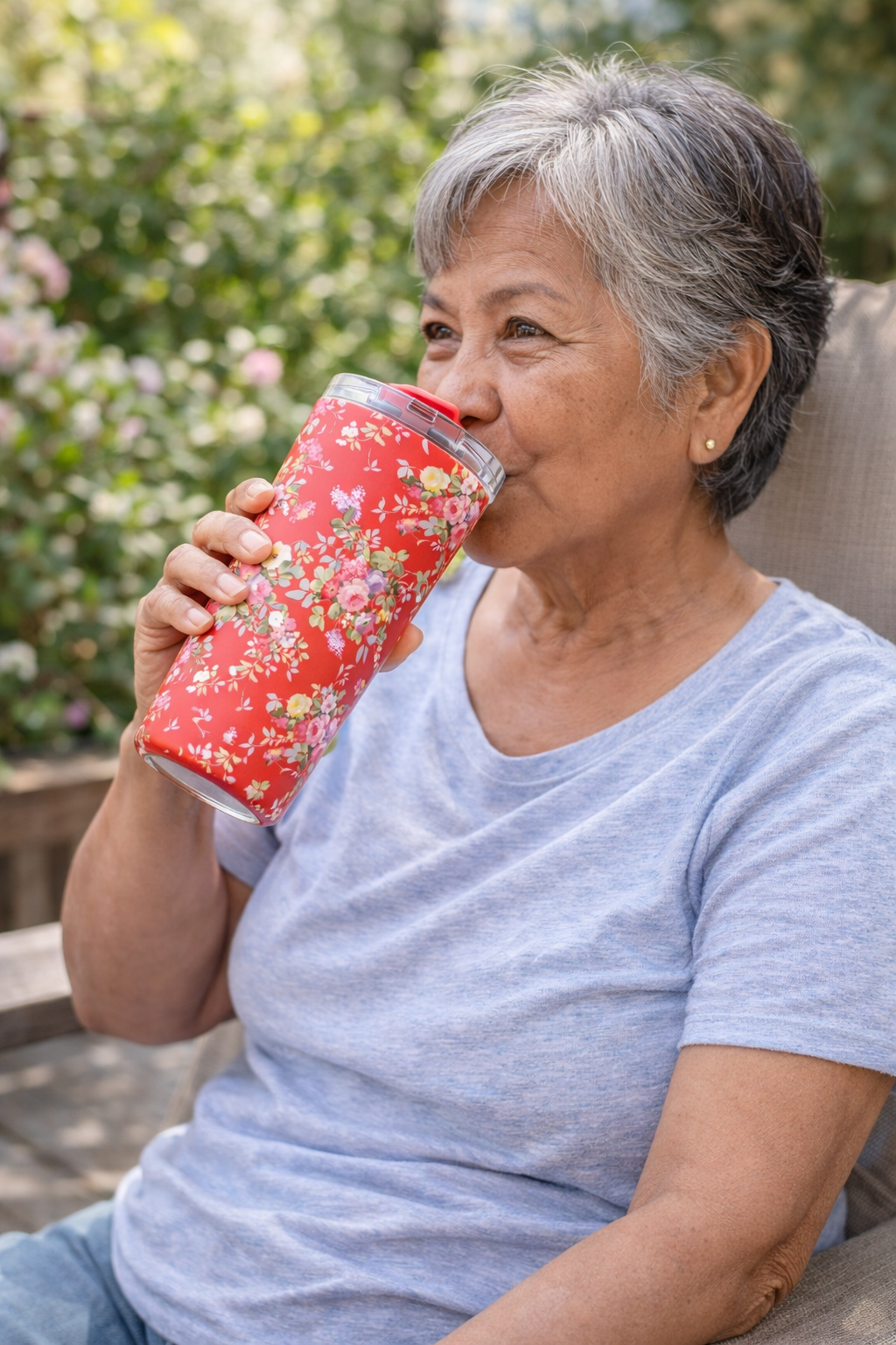 Vera Sip™ Crimson Bloom Floral Insulated Tumbler (20oz)