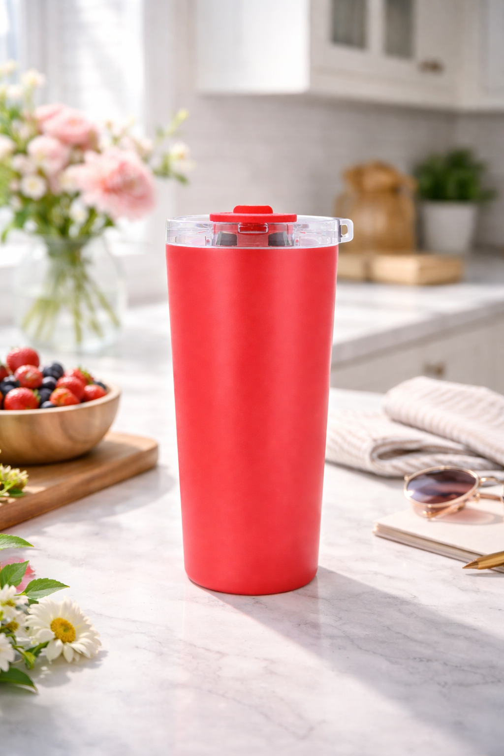 Vera Sip™ Scarlet Glow 20oz Insulated Tumbler with Leak-Proof Lid