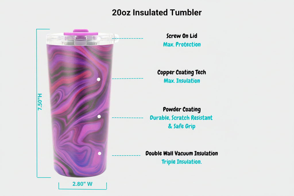 Vera Sip™ Purple Swirl Insulated Tumbler (20oz)